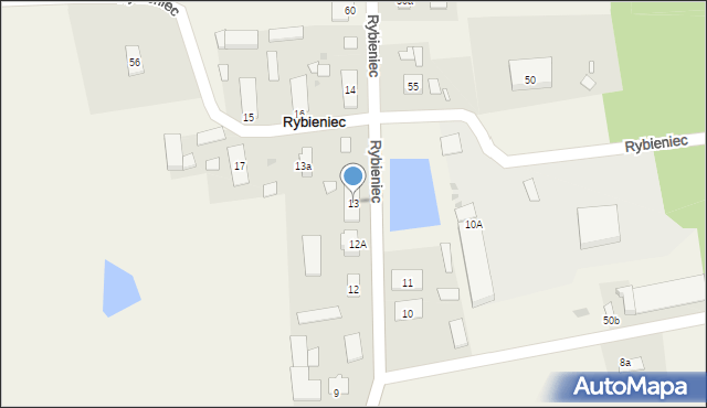 Rybieniec, Rybieniec, 13, mapa Rybieniec