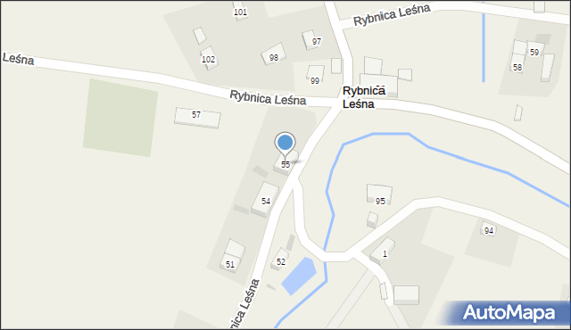 Rybnica Leśna, Rybnica Leśna, 55, mapa Rybnica Leśna