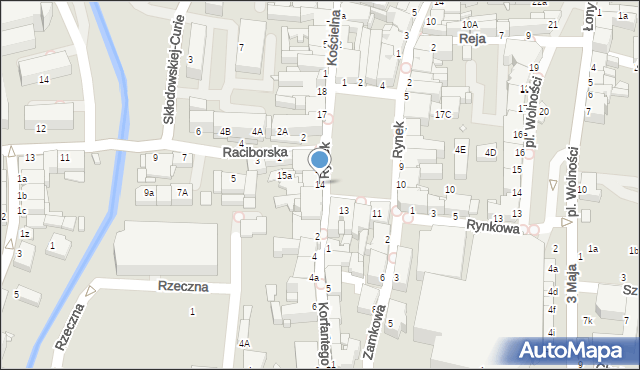 Rybnik, Rynek, 14, mapa Rybnika