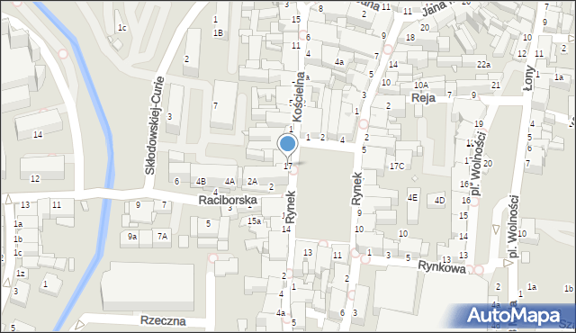 Rybnik, Rynek, 17, mapa Rybnika