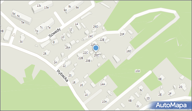 Rybnik, Rybacka, 20C, mapa Rybnika