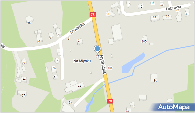 Rybnik, Rybnicka, 12, mapa Rybnika