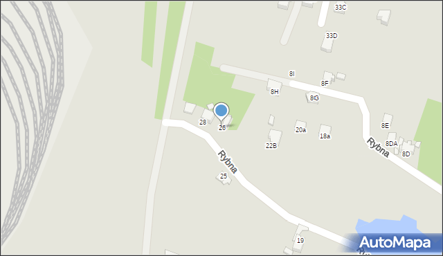 Rybnik, Rybna, 26, mapa Rybnika