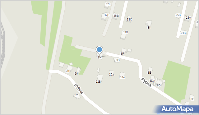 Rybnik, Rybna, 8H, mapa Rybnika