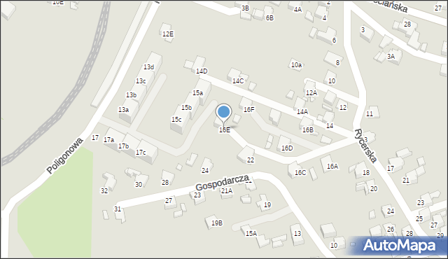 Rybnik, Rycerska, 16E, mapa Rybnika