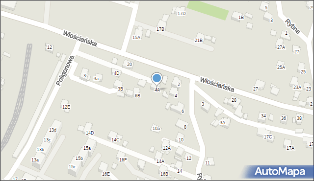 Rybnik, Rycerska, 4A, mapa Rybnika