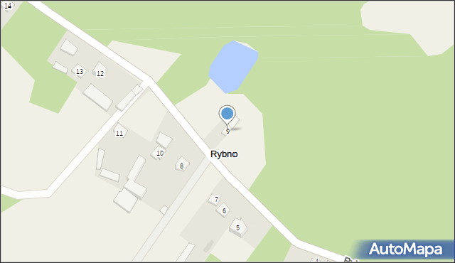 Rybno, Rybno, 9, mapa Rybno