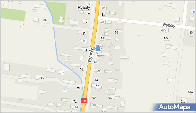 Ryboły, Ryboły, 70, mapa Ryboły