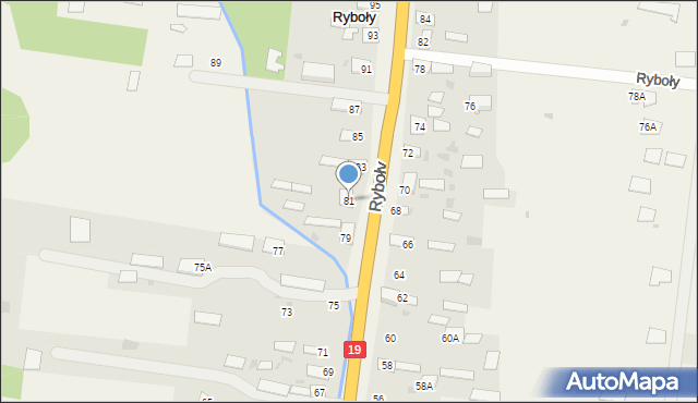 Ryboły, Ryboły, 81, mapa Ryboły