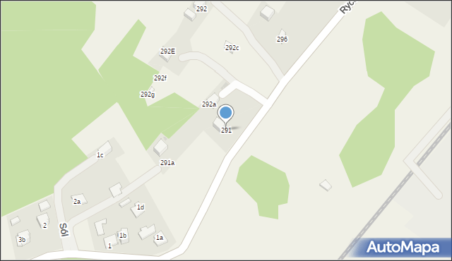 Rycerka Dolna, Rycerka Dolna, 291, mapa Rycerka Dolna
