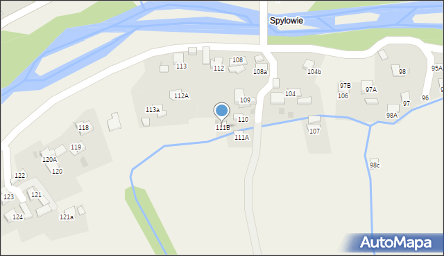 Rycerka Górna, Rycerka Górna, 111B, mapa Rycerka Górna