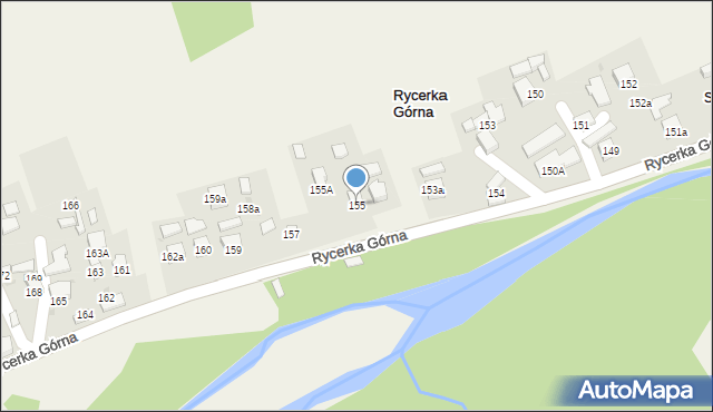 Rycerka Górna, Rycerka Górna, 155, mapa Rycerka Górna