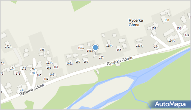 Rycerka Górna, Rycerka Górna, 158, mapa Rycerka Górna