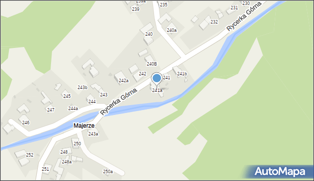 Rycerka Górna, Rycerka Górna, 241a, mapa Rycerka Górna