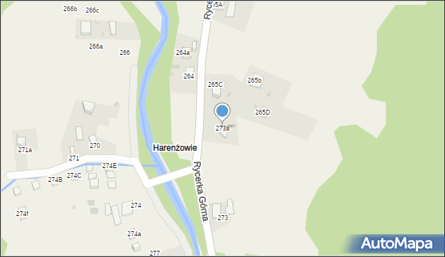 Rycerka Górna, Rycerka Górna, 273a, mapa Rycerka Górna