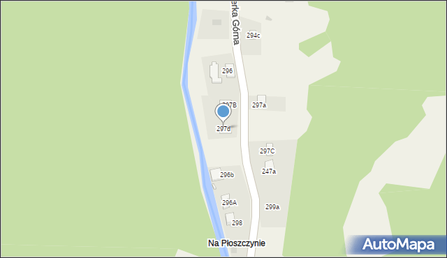 Rycerka Górna, Rycerka Górna, 297d, mapa Rycerka Górna