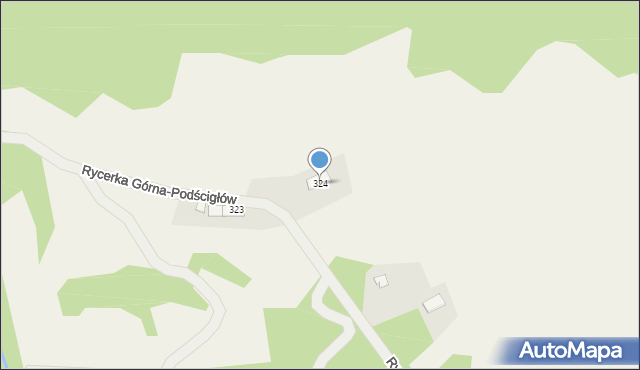 Rycerka Górna, Rycerka Górna, 324, mapa Rycerka Górna