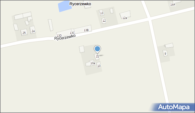 Rycerzewko, Rycerzewko, 11, mapa Rycerzewko