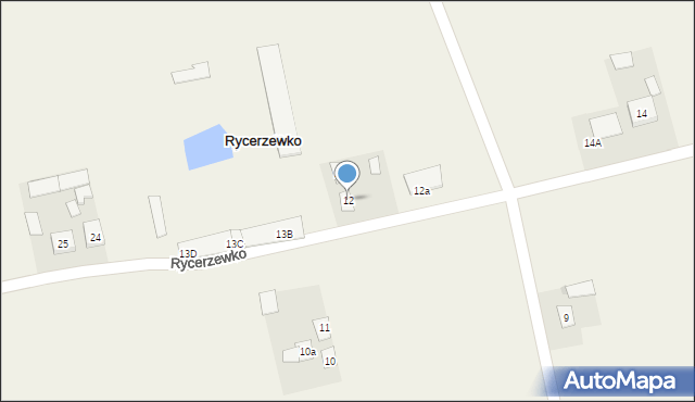 Rycerzewko, Rycerzewko, 12, mapa Rycerzewko