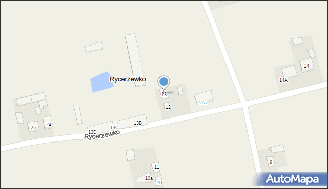 Rycerzewko, Rycerzewko, 13, mapa Rycerzewko