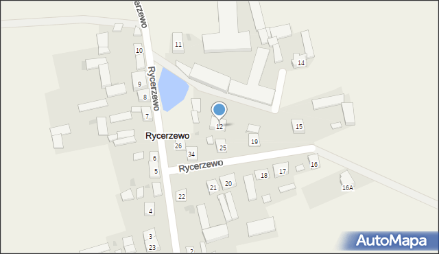 Rycerzewo, Rycerzewo, 12, mapa Rycerzewo