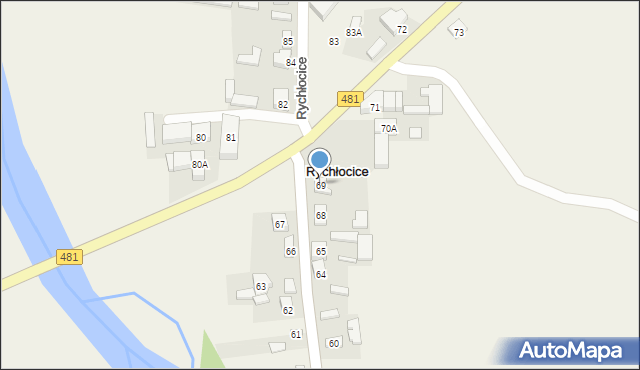 Rychłocice, Rychłocice, 69, mapa Rychłocice