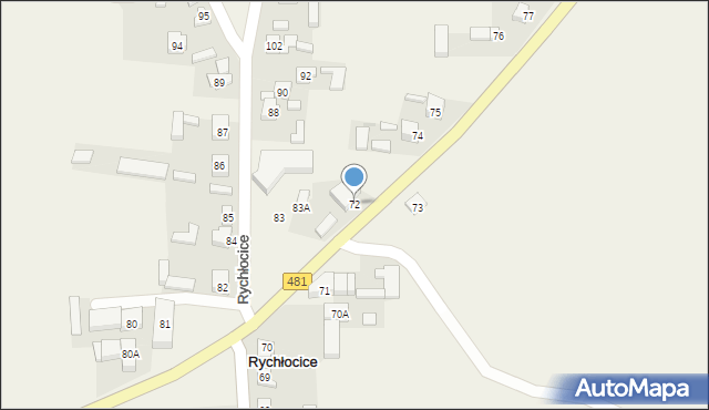 Rychłocice, Rychłocice, 72, mapa Rychłocice