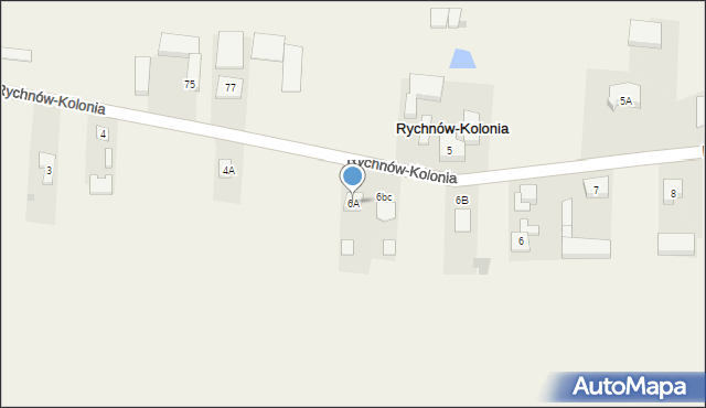 Rychnów-Kolonia, Rychnów-Kolonia, 6A, mapa Rychnów-Kolonia