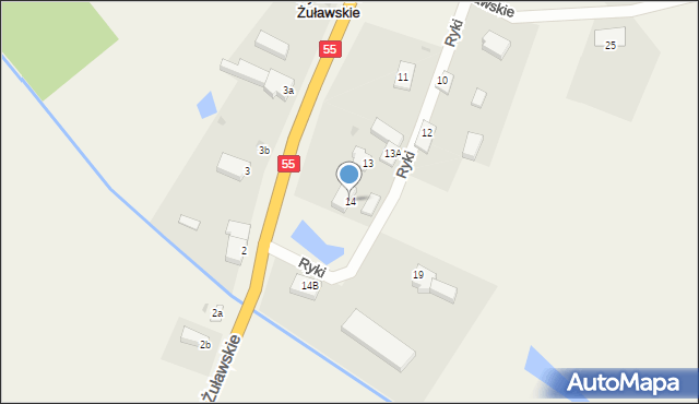 Rychnowo Żuławskie, Rychnowo Żuławskie, 14, mapa Rychnowo Żuławskie