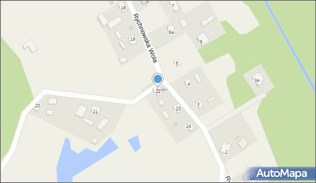 Rychnowska Wola, Rychnowska Wola, 22, mapa Rychnowska Wola