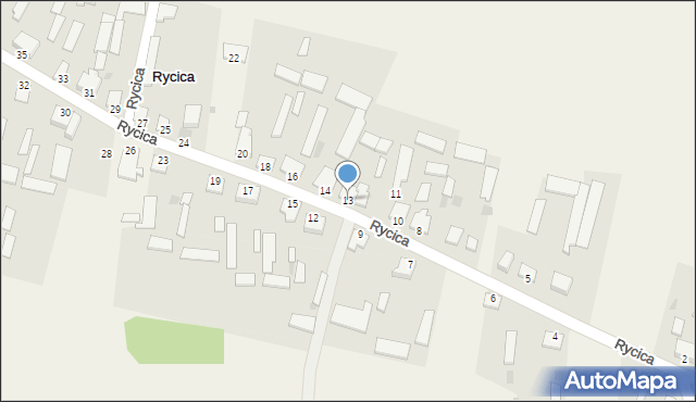 Rycica, Rycica, 13, mapa Rycica