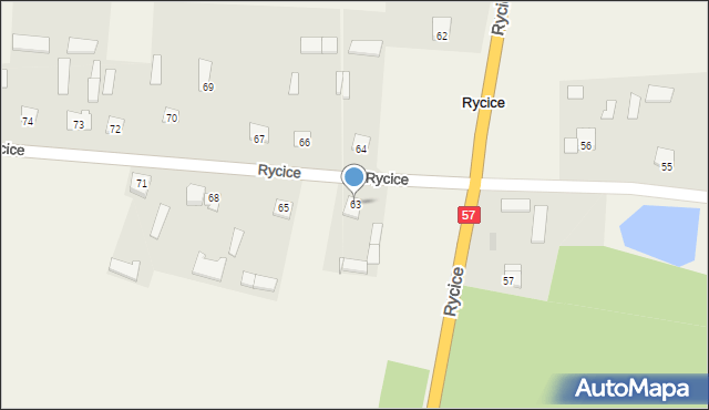 Rycice, Rycice, 63, mapa Rycice