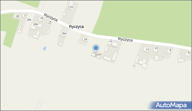 Ryczyca, Ryczyca, 13, mapa Ryczyca