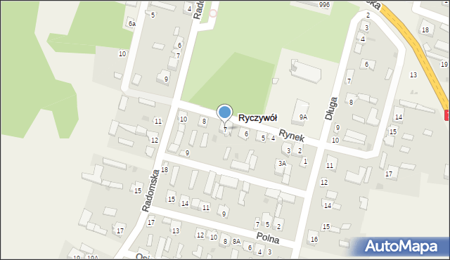 Ryczywół, Rynek, 7, mapa Ryczywół