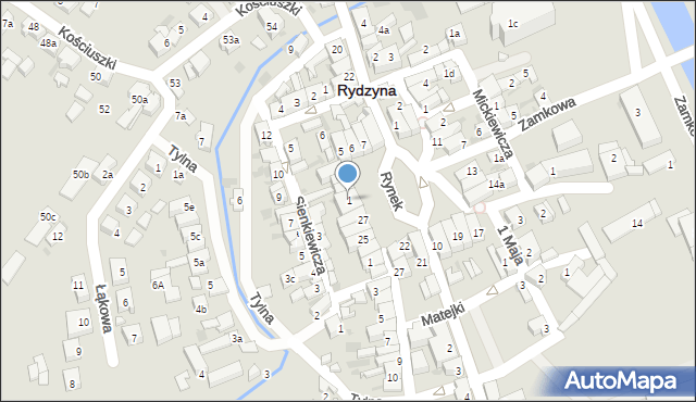 Rydzyna, Rynek, 1, mapa Rydzyna