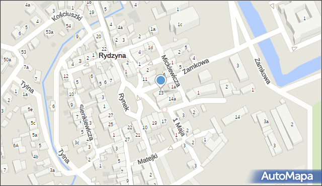 Rydzyna, Rynek, 13, mapa Rydzyna