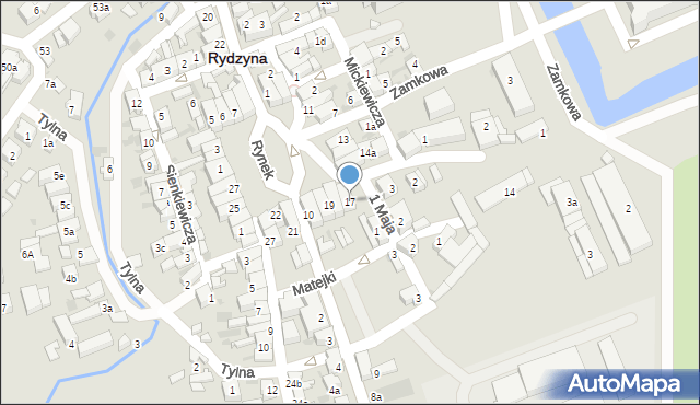 Rydzyna, Rynek, 17, mapa Rydzyna