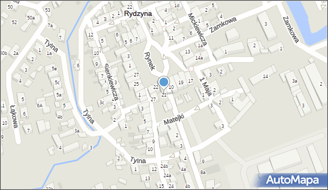 Rydzyna, Rynek, 21, mapa Rydzyna