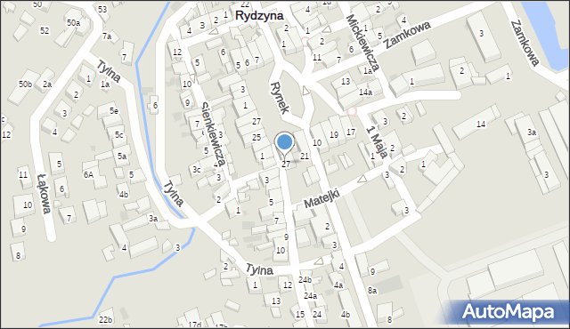 Rydzyna, Rynek, 27a, mapa Rydzyna