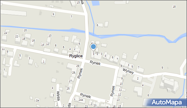 Ryglice, Rynek, 1, mapa Ryglice