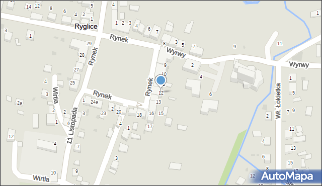 Ryglice, Rynek, 12, mapa Ryglice