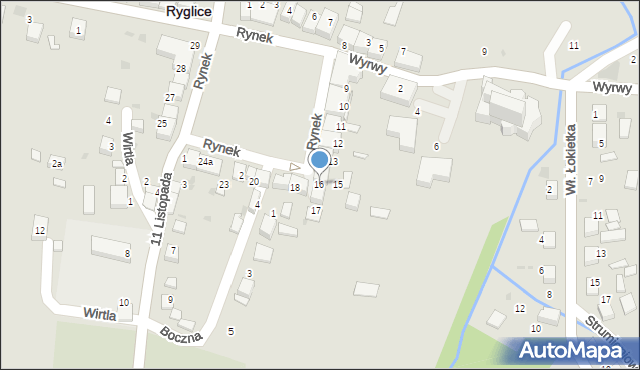 Ryglice, Rynek, 16, mapa Ryglice