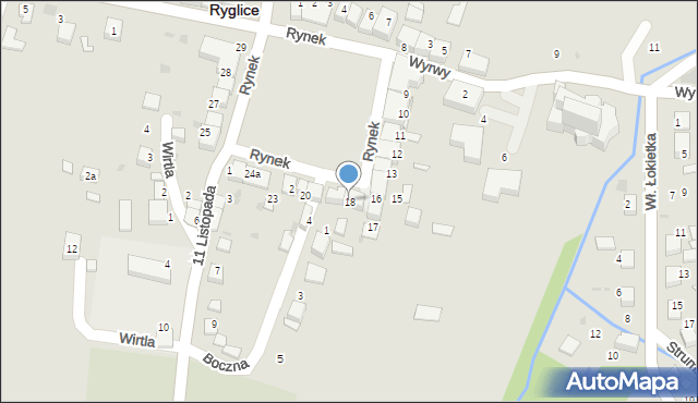 Ryglice, Rynek, 18, mapa Ryglice