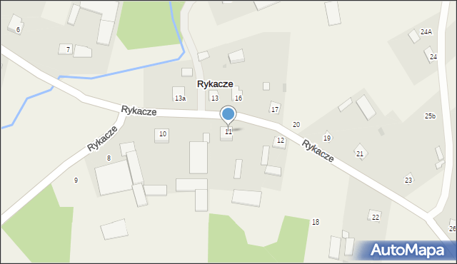 Rykacze, Rykacze, 11, mapa Rykacze