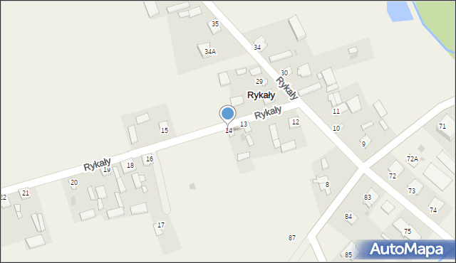 Rykały, Rykały, 14, mapa Rykały