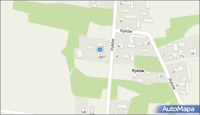 Ryków, Ryków, 43a, mapa Ryków