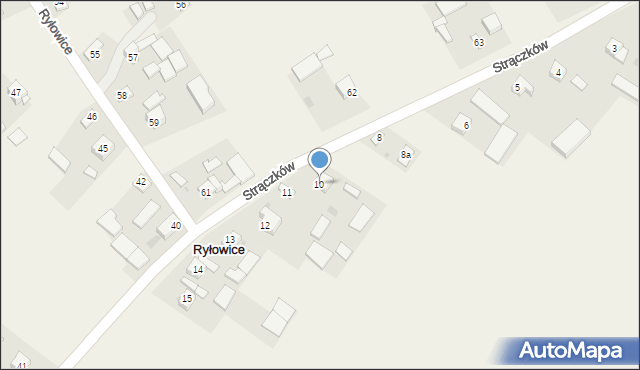 Ryłowice, Ryłowice, 10, mapa Ryłowice