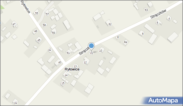 Ryłowice, Ryłowice, 11, mapa Ryłowice