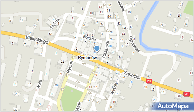 Rymanów, Rynek, 6a, mapa Rymanów