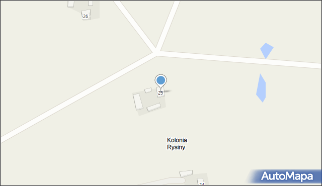 Rysiny-Kolonia, Rysiny-Kolonia, 25, mapa Rysiny-Kolonia